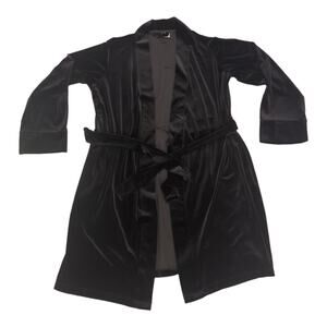 Gilligan & O'Malley Black Velvet Robe Sz S/M